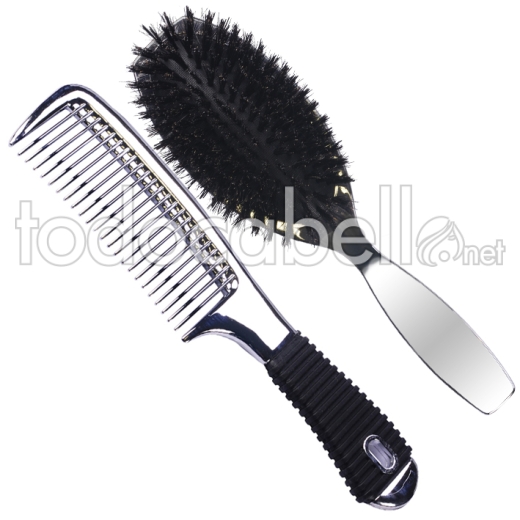 KIT BROSSE ET PEIGNE METALLIQUE