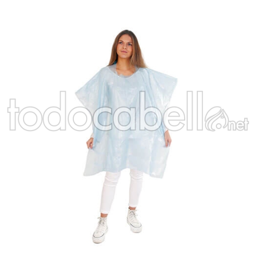 BAG 50 DISPOSABLE BLUE CAPES 145CM X 110 CM