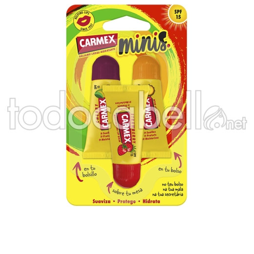 Carmex Minis Bálsamos Labiales Hidratantes Spf15 Triplo 3 U