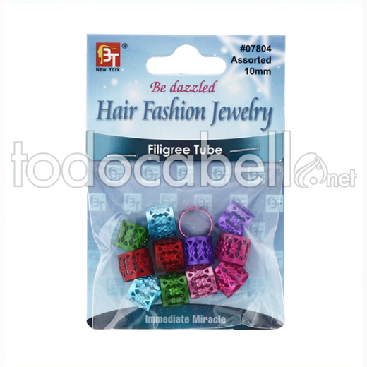 Beauty Town Tubo Filigrana Bolitas Metal 10mm Variado (07804)