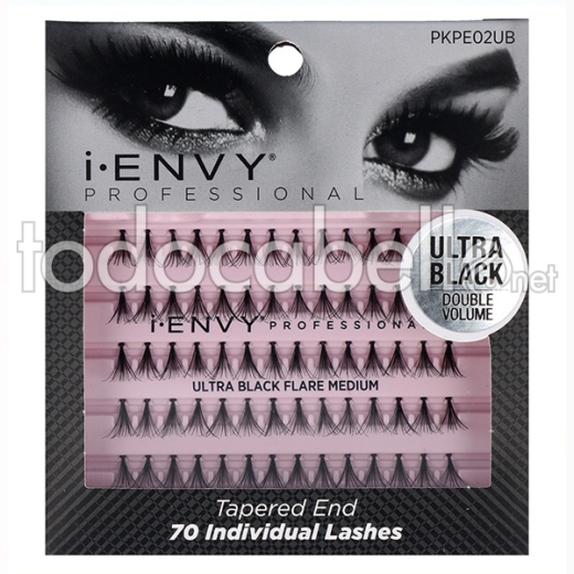 I Envy Individual Lash/pestañas Ultra Negro Flare Medio 70pc (pkpe02ub)