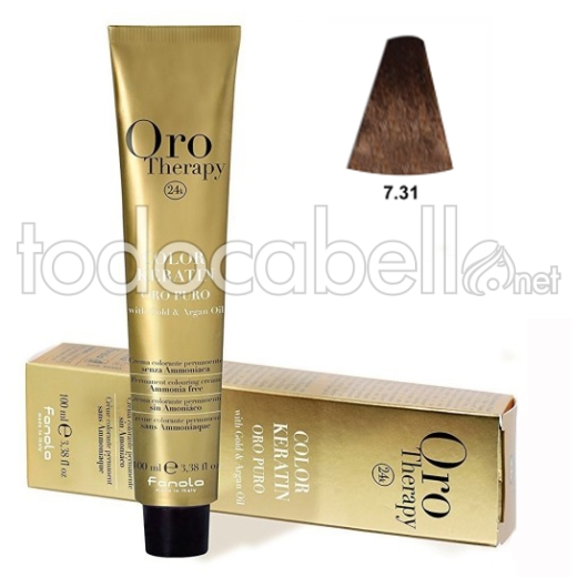 Fanola Tinte Oro Therapy "Sans ammoniaque" 7.31 Sable blond 100ml