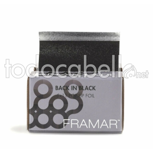 Framar Papel Aluminio Precortado 500 láminas 12,7x27,9cm color negro