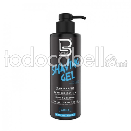 L3V3L Gel de afeitar Transparente Aqua 3 500ml