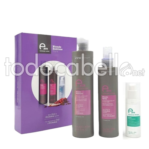 Eva Professional Pack E-Line Blonde (Champú 300ml + Spray 200ml + Tratamiento puntas 50ml)