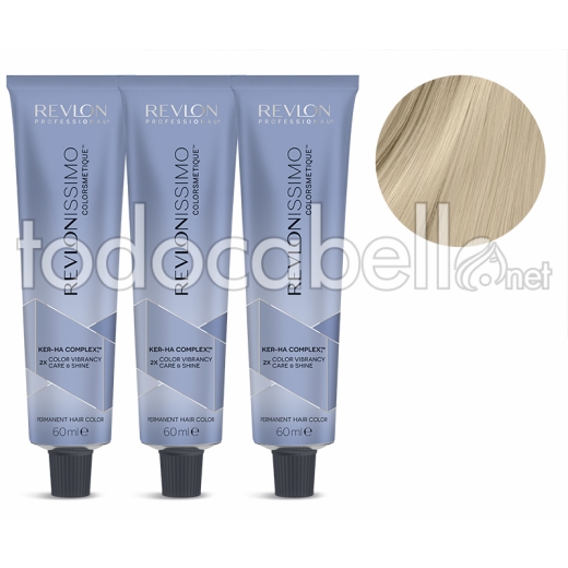 Revlon PACK 3 TINTES Revlonissimo Colorsmetique 10,01 60ml Natural Ash Blond Très clair.