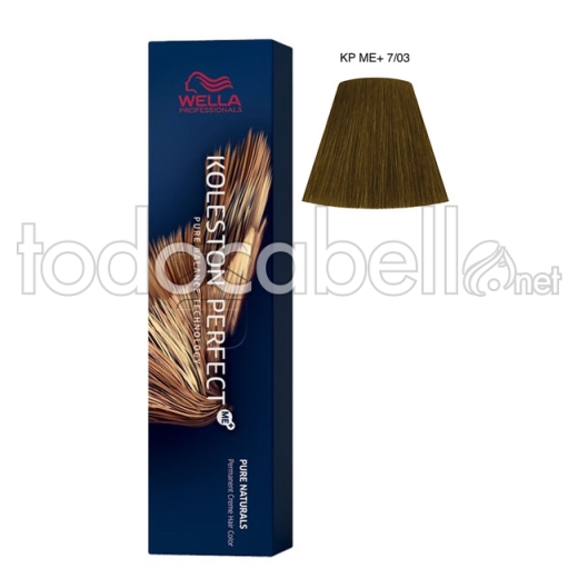 Wella Koleston Perfect ME+ Pure Naturals 7/03 Blonde naturelle dorée moyenne 60ml