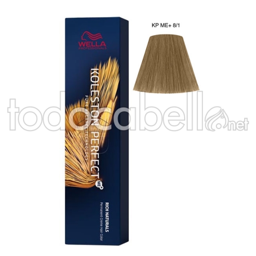 Wella Koleston Perfect ME+ Rich Naturals 8/1 Rubio Claro Ash 60ml